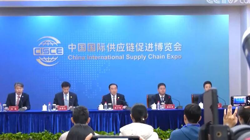 中国宣布举办首届链博会(视频截图/CCTV)